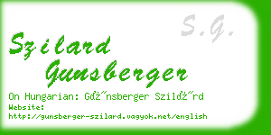 szilard gunsberger business card